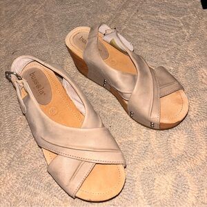 Visalia Formentera Women’s 38 Putty Gray platform sandals comfort minimalist